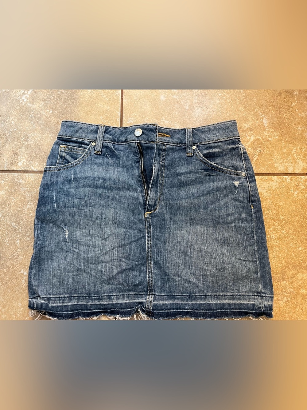 NWOT Joe's Jeans Distressed Dark Blue Denim Mini Skirt